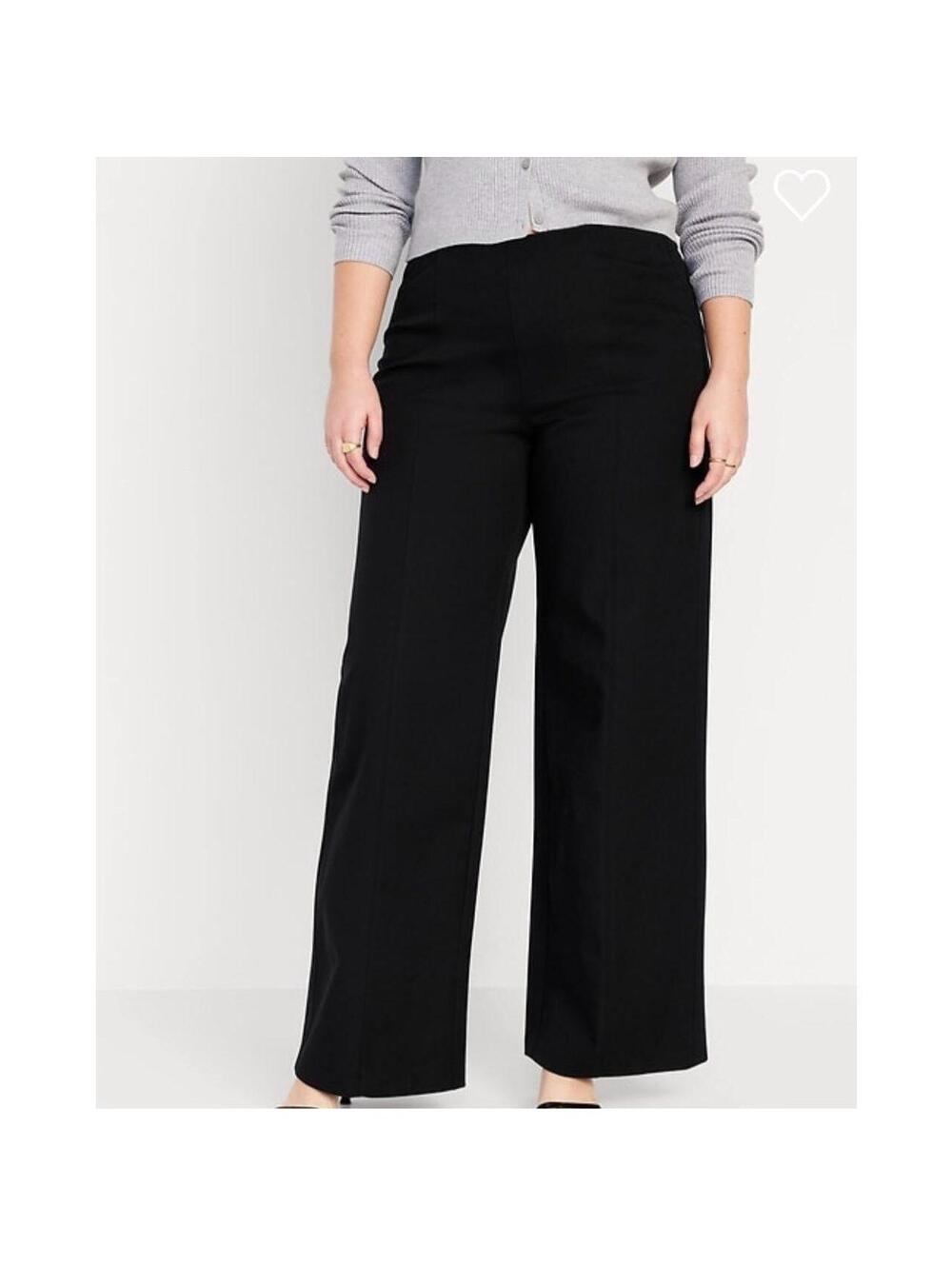 Old Navy Black Wide-Leg Trousers Plus Size US 4X